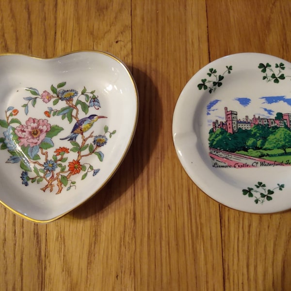 Irish Ceramics - Carrigaline Pottery-Cork, Ireland - shamrock and Aynsley heart trinket dishes!