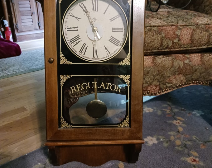 Elgin Regulator Wall Clock Battery Operated with PENDULUM Etsy