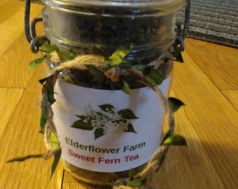 Sweet Fern Tea: Dried sweet fern for Tea or Crafts in an antique pint jar!