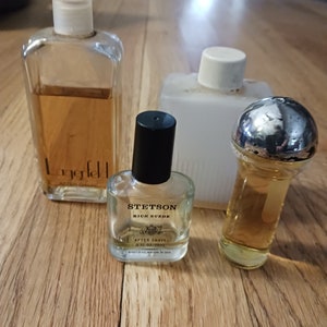 4 Men&#39;s After Shave and Cologne:  Lagerfeld, Stetson Rich Suede, Pierre Cardin and other - Partial bottles