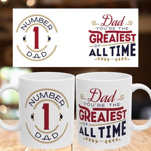 Vatertagsbecher Wrap, Nummer 1 Dad 11 Unzen Becher PNG, Papa Becher Wrap SVG, Best Dad Becherdesign PNG, Vatertagsbecher Sublimation, digitaler Download.