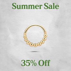 14K Solid Gold Beaded Opal Septum Ring, Helix Hoop Clicker, Elegant Hinged Septum Clicker, Chain Daith Earring, Tragus Hoop 18G, Daith Ring