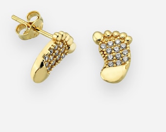 Anfangsbuchstabe ""K"" Petite Baby Nieten 14k Gelbgold Stanzen Push