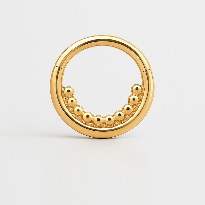 OUFER 16G Gold Vine Septum Piercing 316L Chirurgisch Staal Daith Oorbel Clicker Helix Hoop Septum Ring Hoop Conch Body Piercing Sieraden voor Vrouwen 8/10 mm, 16G8mm, Roestvrij staal, Zirkonia