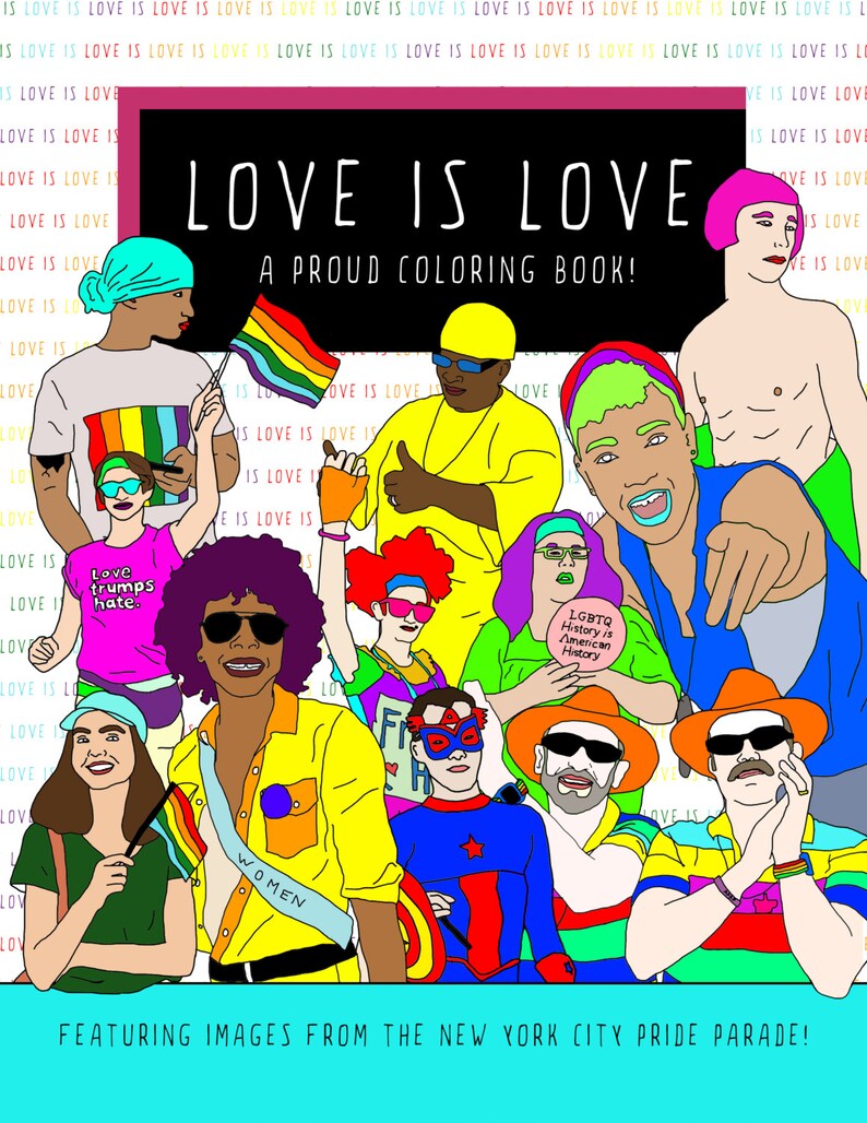 Love is Love Coloring Book Gay Pride Parade LGBT Printable - Etsy