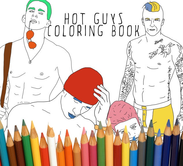 Download Hot Guys Adult Coloring Book Digital Download Bachelorette Etsy