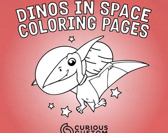 Dinos in Space Coloring Pages