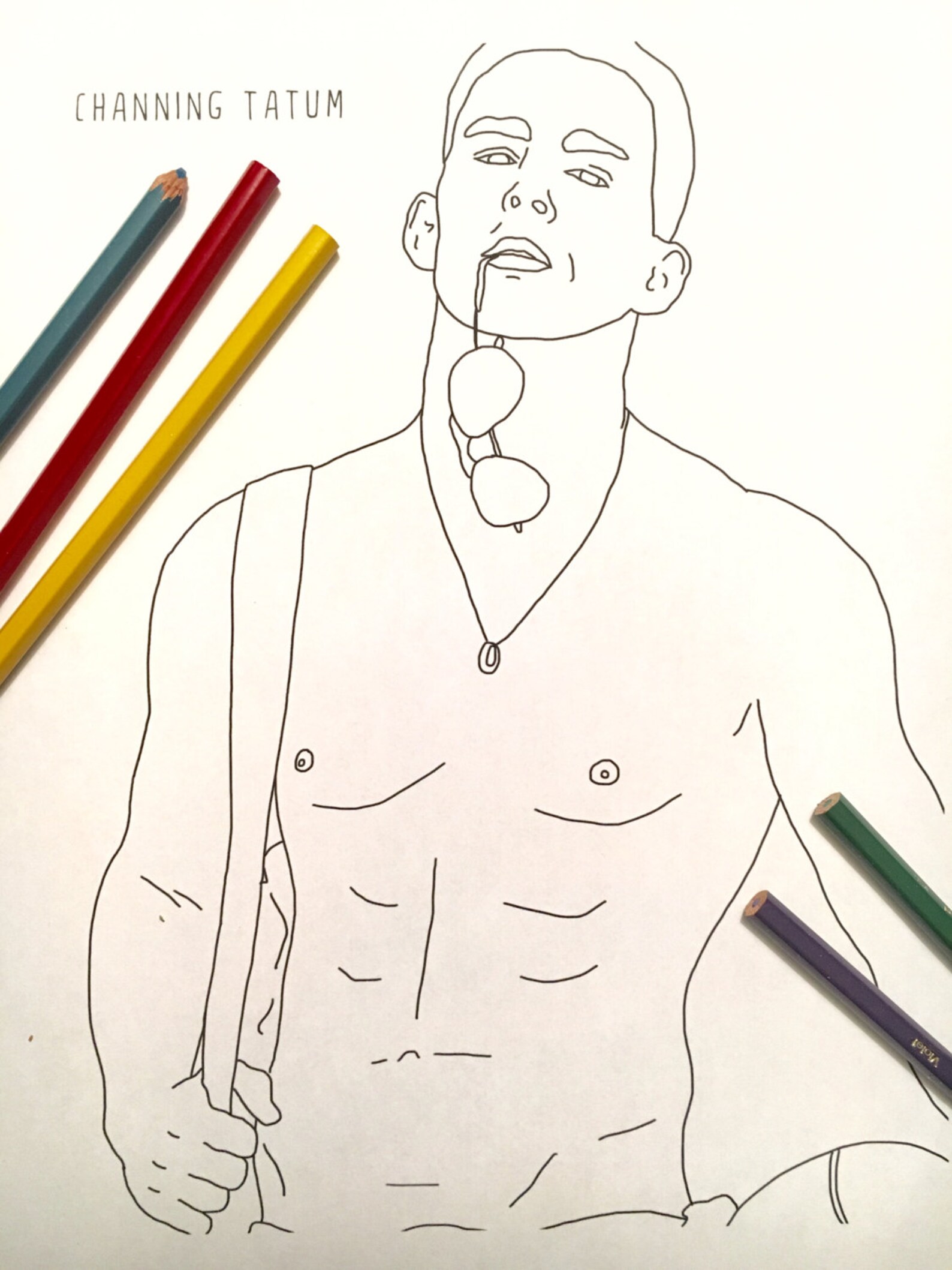 Hot Guys Adult Coloring Book Digital Download Bachelorette | Etsy