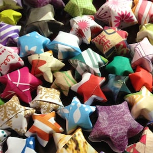 1,000 Origami Lucky Stars Crammed into a Small Flat Rate Box image 1