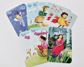 Fairy Queen Cards playing card game, by Melissa Sweet eeboo illustrator, childrens educational, matching pairs simple addition instructions