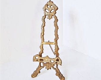 Brass Easel Picture Book Tablet Stand, Cookbook Holder, Kitchen Recipe Easel, Document Rack Holder Metal Tablet Holder, brass picture stand