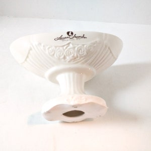 Pedestal Candy Dish Bathroom Soap Dish Laura Secord Embossed Banana Split Bowl 1980s Limited Edition Easter Egg Dish Off White Old World image 4