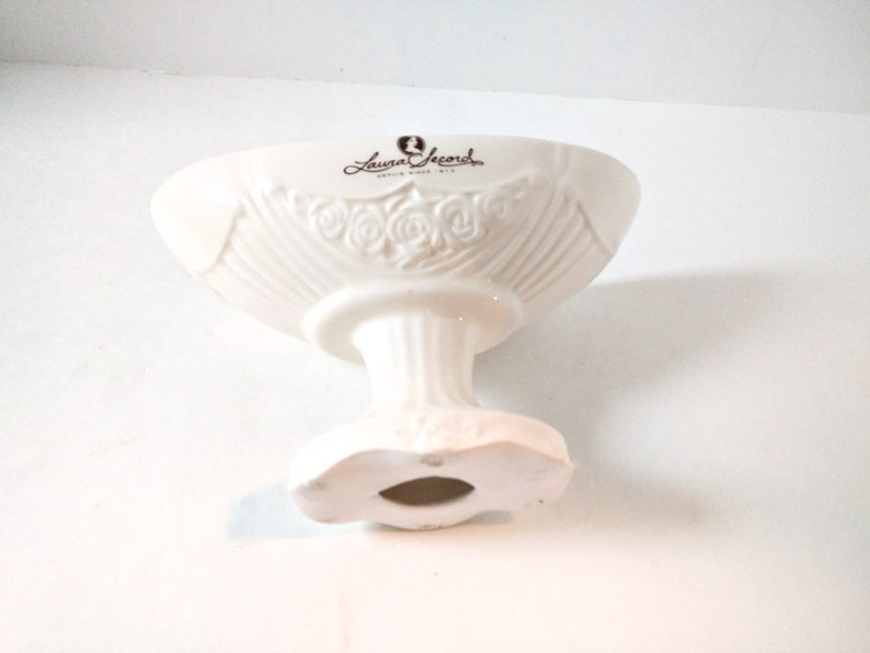 Pedestal Candy Dish Bathroom Soap Dish Laura Secord Embossed Banana Split Bowl 1980s Limited Edition Easter Egg Dish Off White Old World image 4