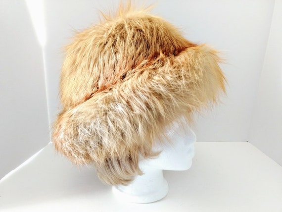Fluffy Soft Bucket Hat, Golden Brown Fur Hat, Vin… - image 5