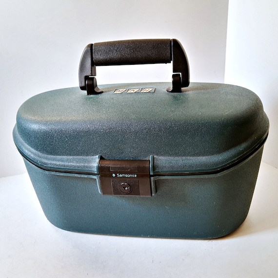 Vintage Samsonite Round Hat Box Train Case Suitcase Luggage Made