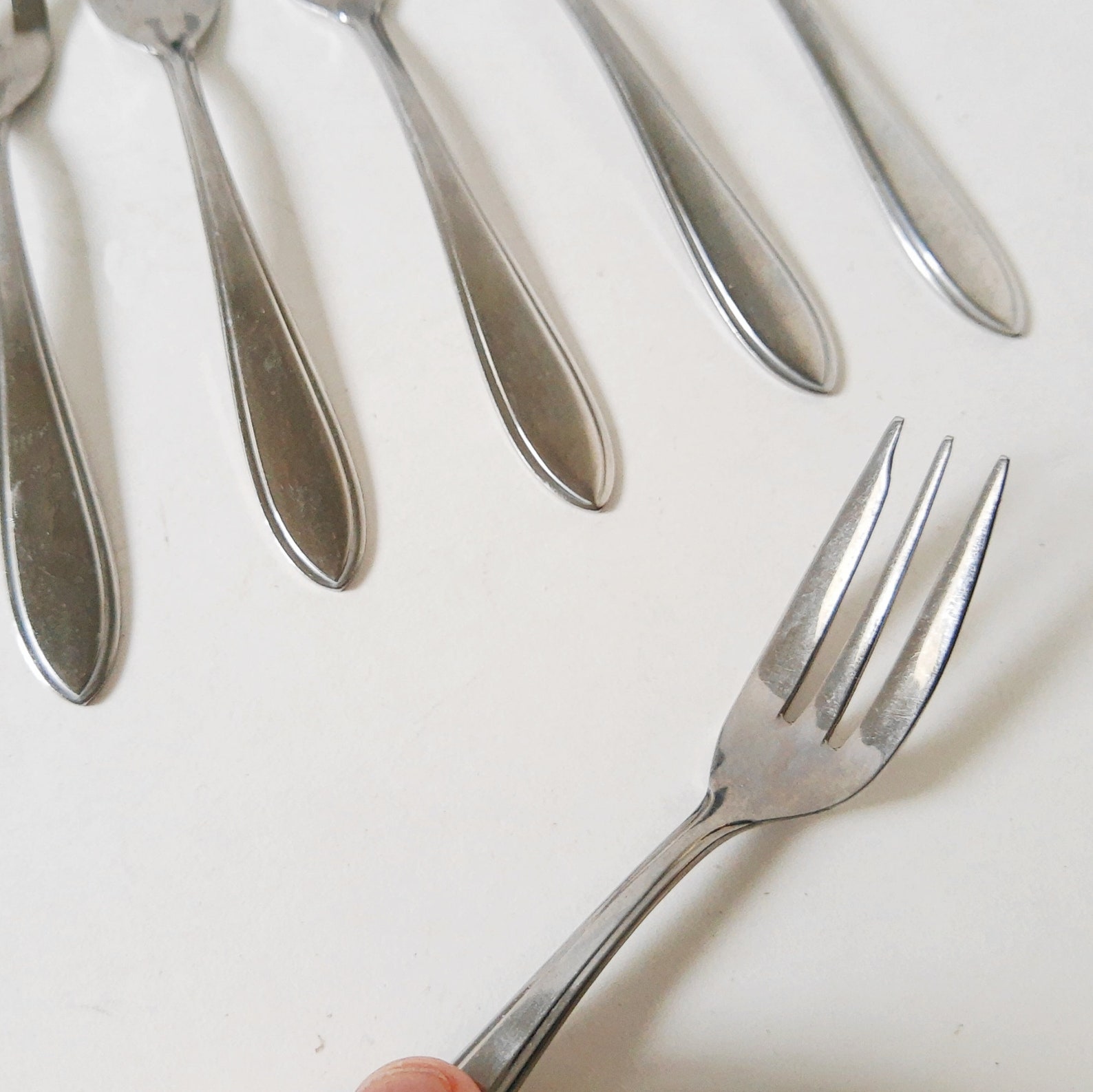 3 Tine Dessert Forks Cake Pastry Pie Forks wide third tine Etsy