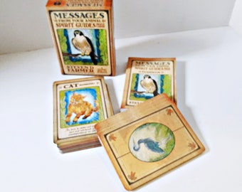 Oracle Tarot Cards, Messages from your Animal Spirit Guides by Steven D Farmer 44 cards and guidebook, Card Deck Book Set, spirit helpers