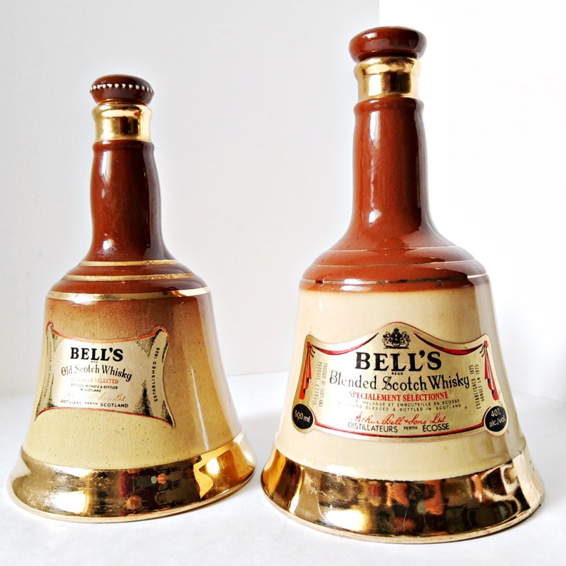 Bells Scotch Whiskey Two Decanter Bottles Wade and Copeland Etsy