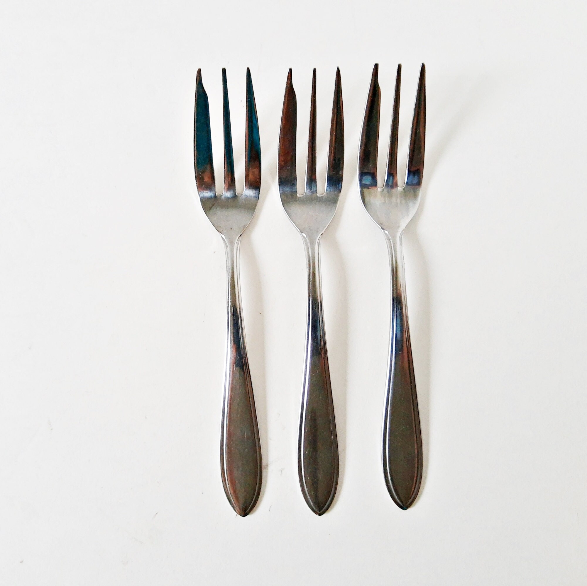 3 Tine Dessert Forks Cake Pastry Pie Forks wide third tine Etsy