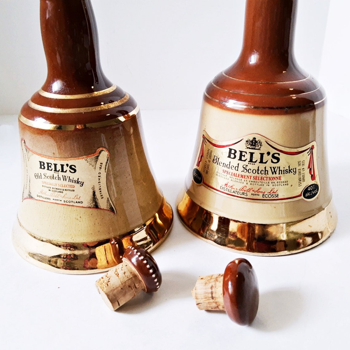 Bells Scotch Whiskey Two Decanter Bottles Wade and Copeland Etsy