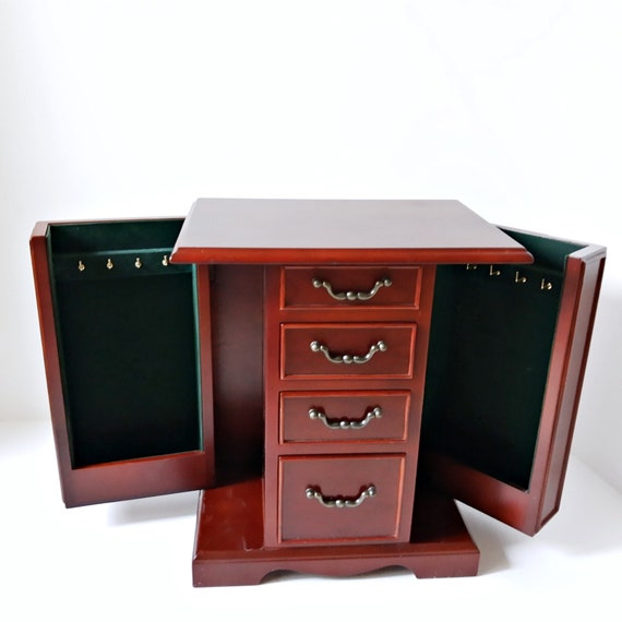 Bombay Company Wooden Armoire Chest Jewelry Box Neckl… Gem