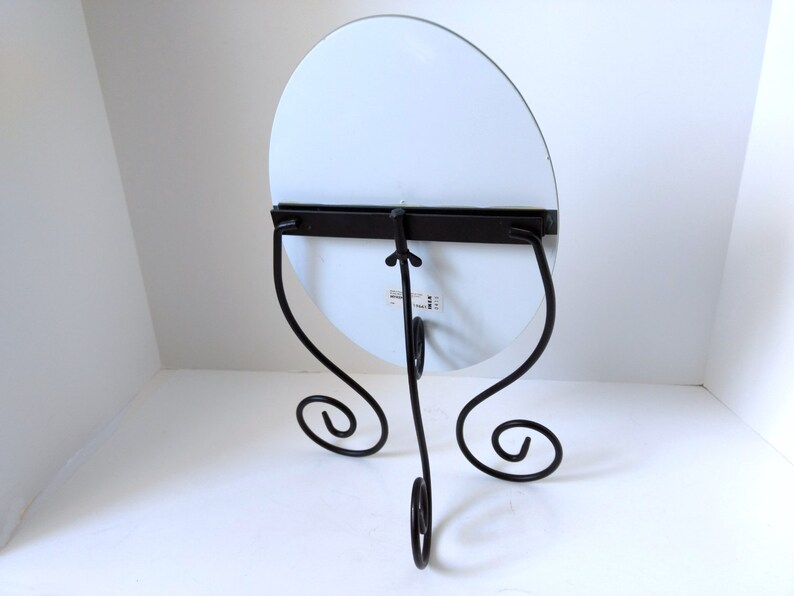Black Wrought Iron Tilt Bevelled Mirror Metal Dresser Vanity Black Wrought Iron Tilt Bevelled Mirror