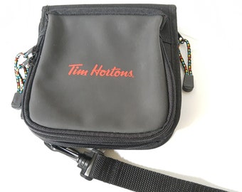 Café Tim Hortons, voiturier personnel vintage, sac fourre-tout avec dragonne, toile en polyester avec fermetures à glissière en métal, idéal pochette et sac à main, porte-téléphone