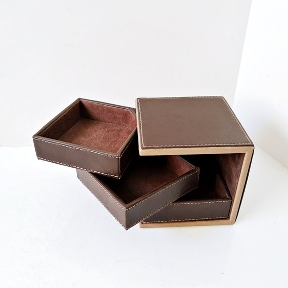 Leather Jewelry Box - Square