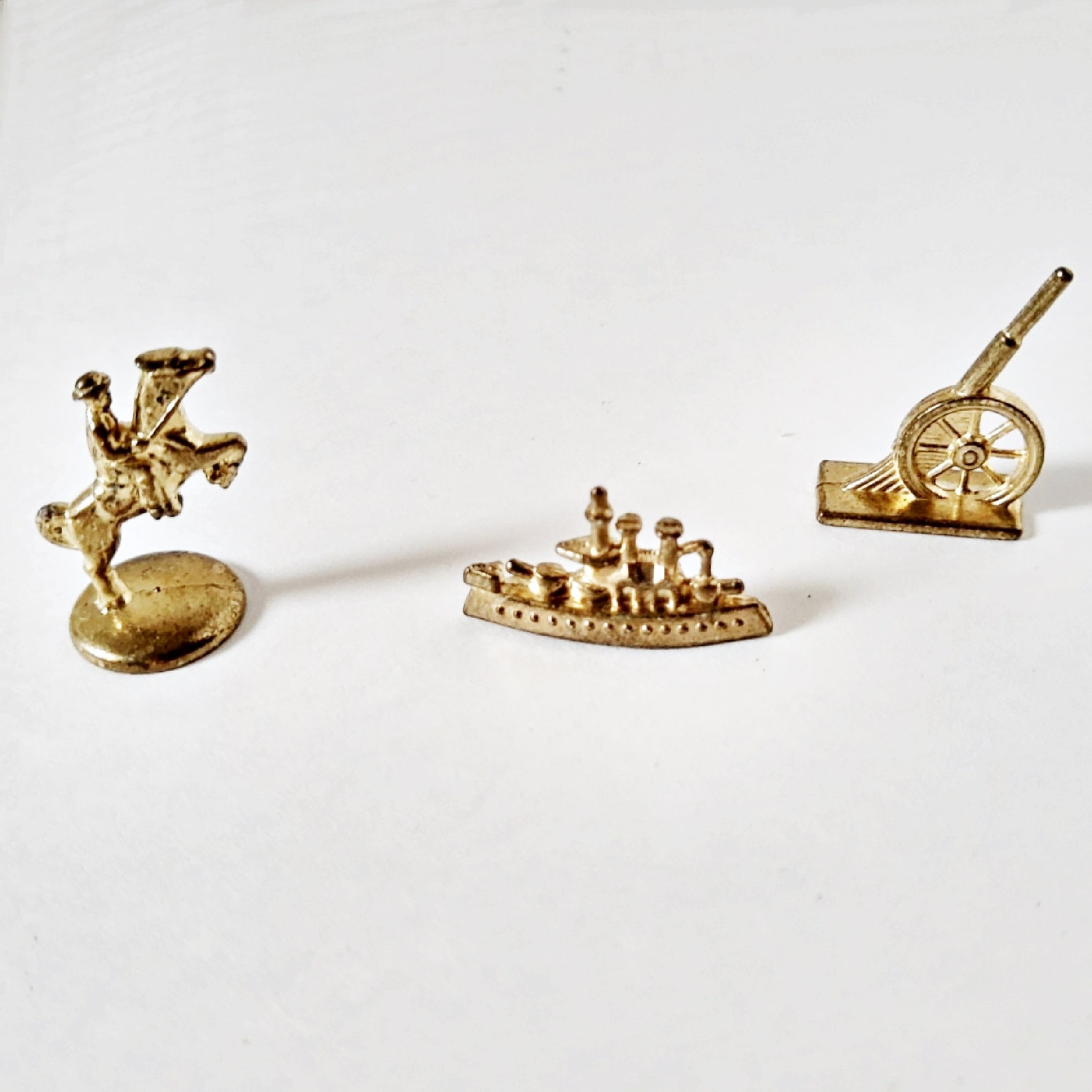 Monopoly Game Pieces Gold Metal Tokens Eleven Pewter Pieces Etsy