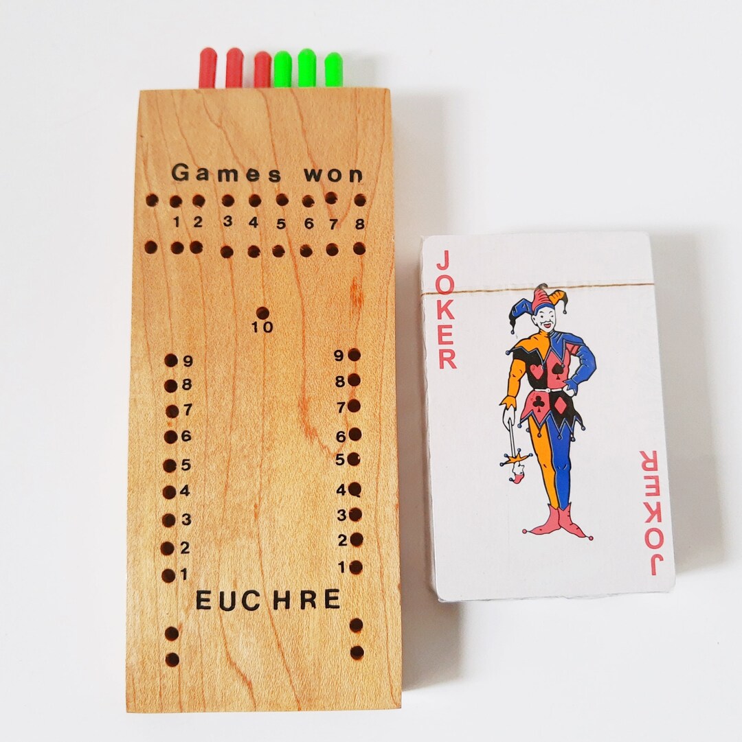 Euchre Score Board Wood Board With Pins Keep Track of Games Etsy