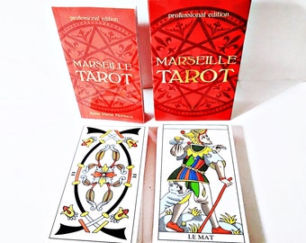 Tarot Card Deck Marseille Tarot Professional Edition, 78 large cards, Anna Marie Morsucci, ephemera divination, goth fortune telling cards