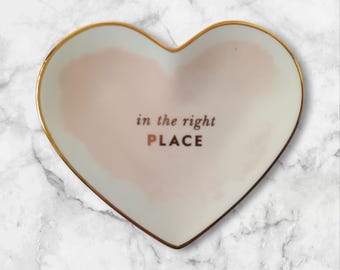 Vide-poches vintage Kate Spade Lenox en forme de cœur, Pink Posy Court