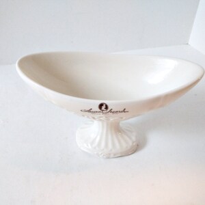 Pedestal Candy Dish Bathroom Soap Dish Laura Secord Embossed Banana Split Bowl 1980s Limited Edition Easter Egg Dish Off White Old World image 3