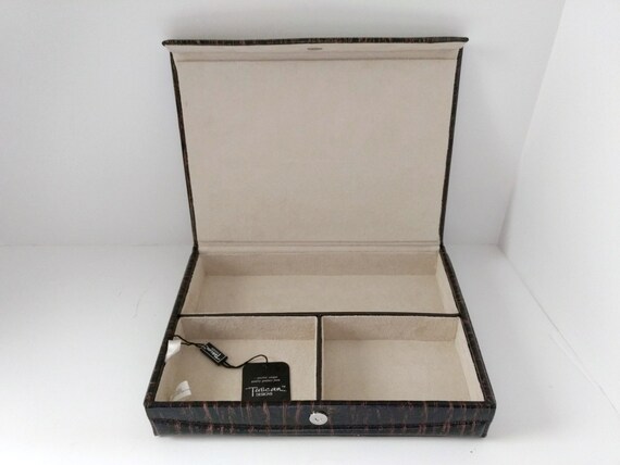 Mens Jewelry box Tuscan designs valet Embossed Faux