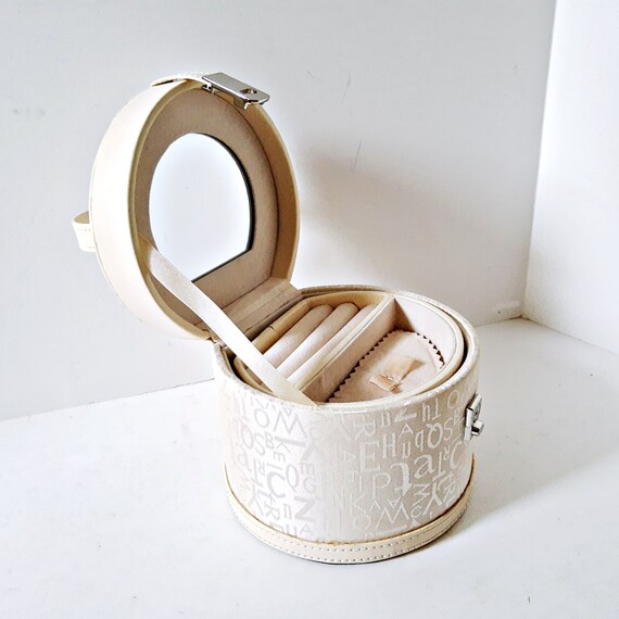 Jewelry Box Purse Faux Leather and Print Trinket Case Small Etsy