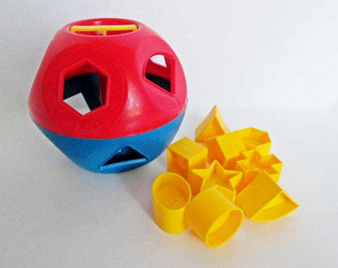 Tupperware Shapes Ball Shapeoball Set Shape Sorter Red Blue Etsy