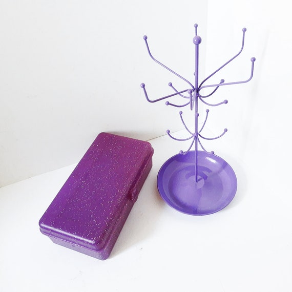 Necklace Holder Tree, and jewelry box, Vintage br… - image 3