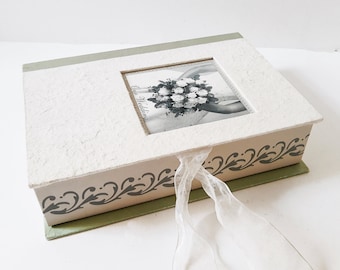 Our Wedding Storage Box, Hollow Book Stash, Picture Book Box, Handmade Paper Cover, trinket jewelry box coffee table display home desk decor