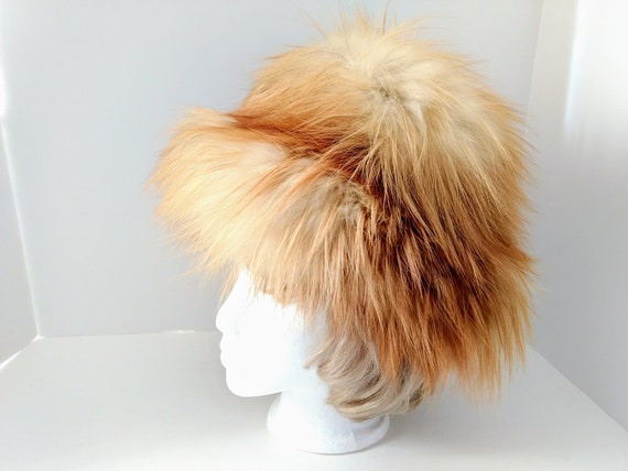 Fluffy Soft Bucket Hat, Golden Brown Fur Hat, Vin… - image 2