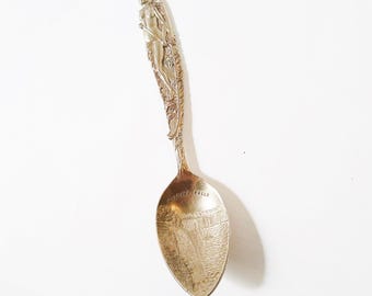Metal Pinup spoon Niagara Falls Horseshoe Falls Souvenirs spoon full lady figure collectible