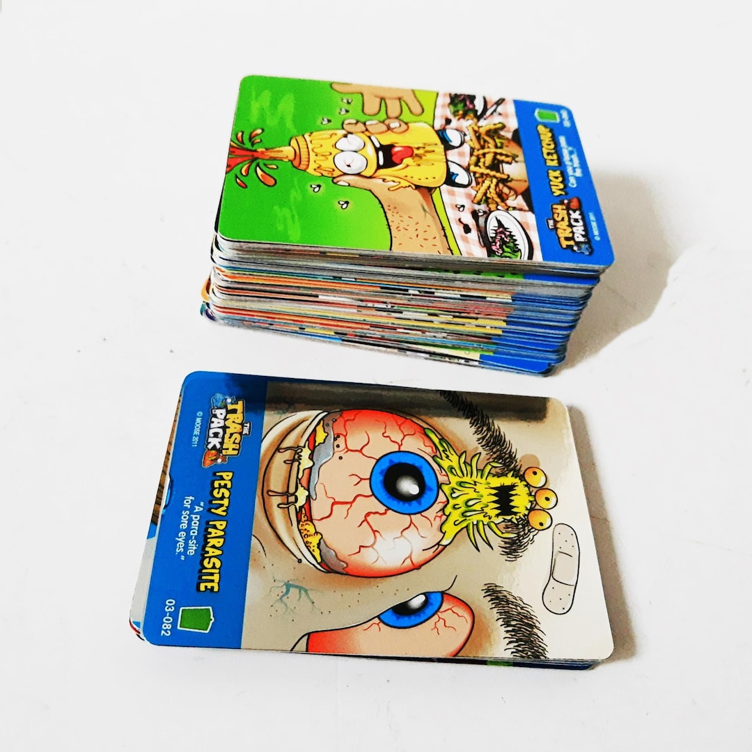 The Trash Pack Color Trading Cards Lot of 103, Game Moose 2011, Opened ...