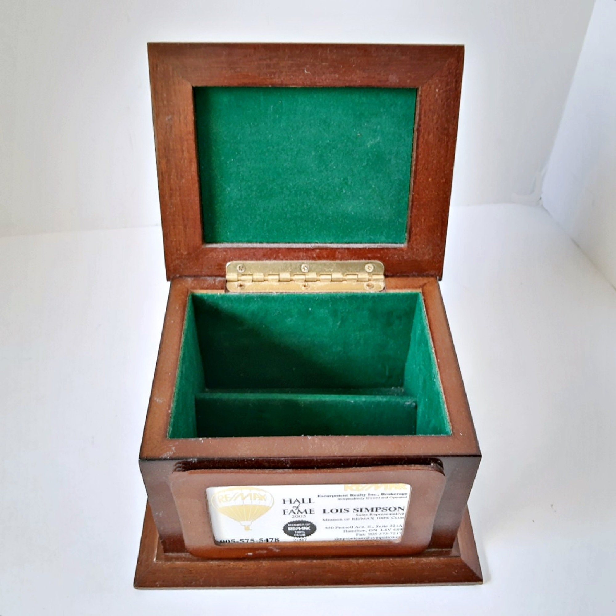 Caja de tarjeta de visita caja de escritorio de madera | Etsy