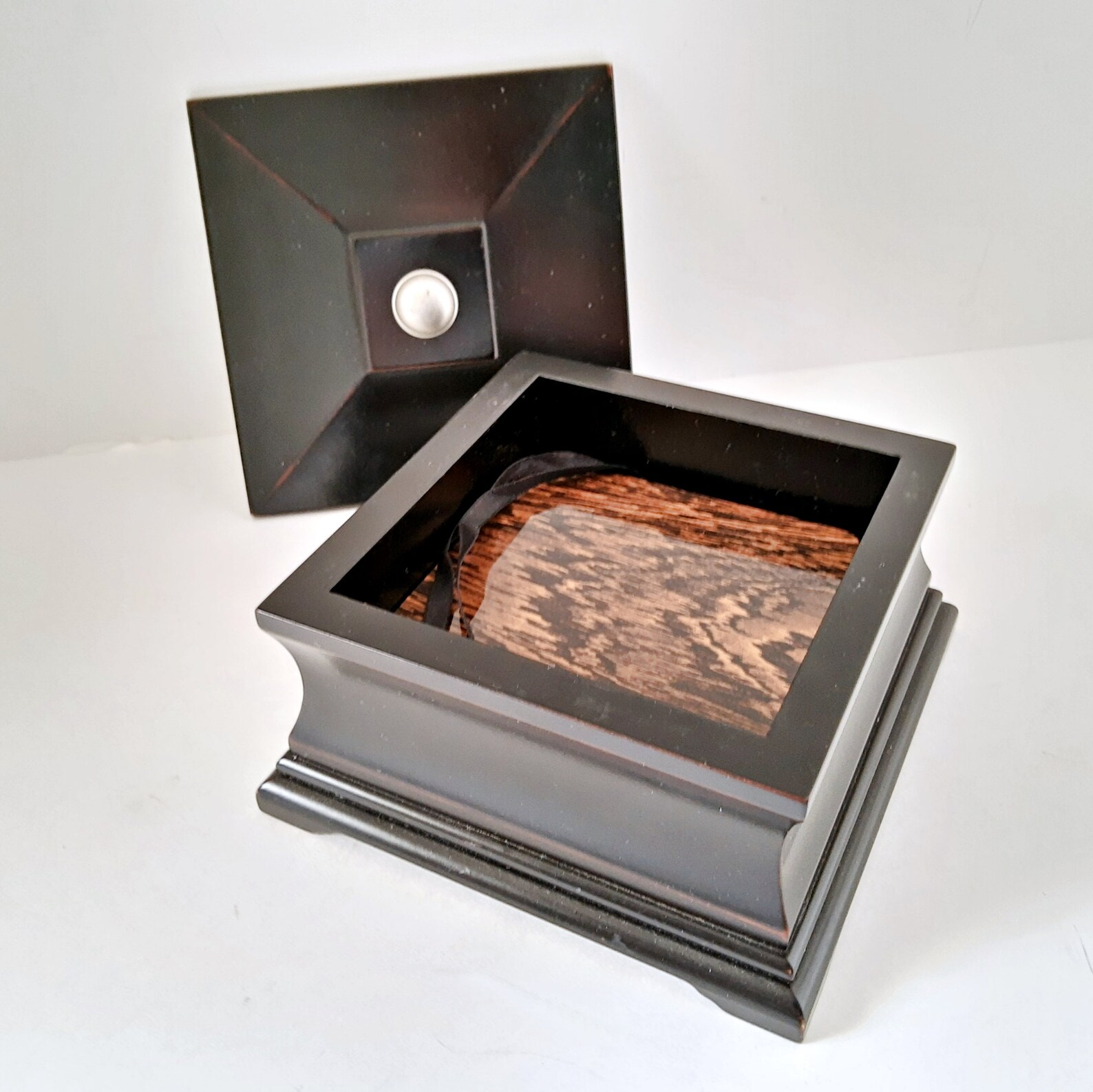 Bombay Company Wood Keepsake Box with lid Black Finish with Etsy