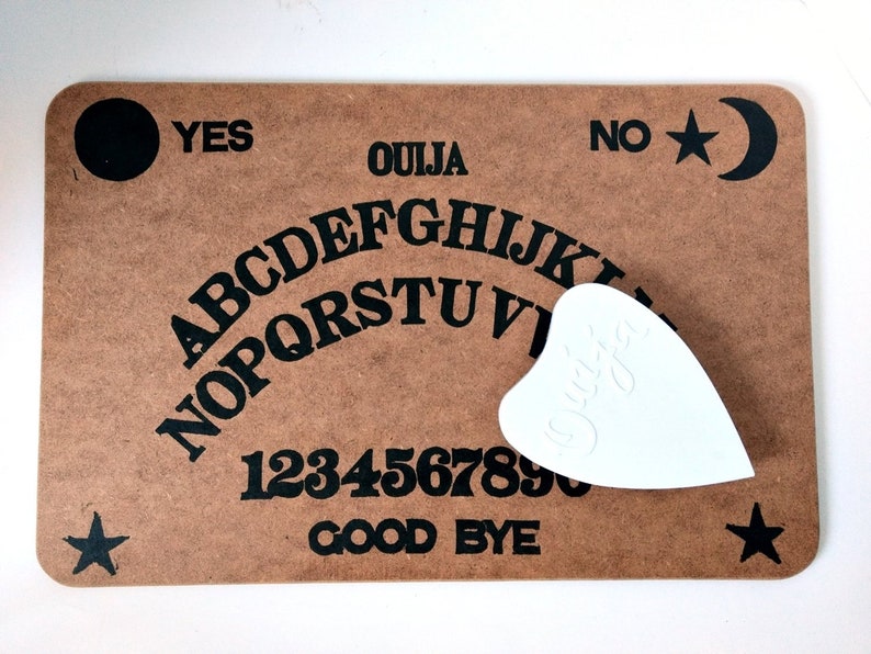 1960s Ouija Board And Planchette The Egyptian Luck Talking Mystifying Oracle Black Writing Sun Moon Stars Divination Tool