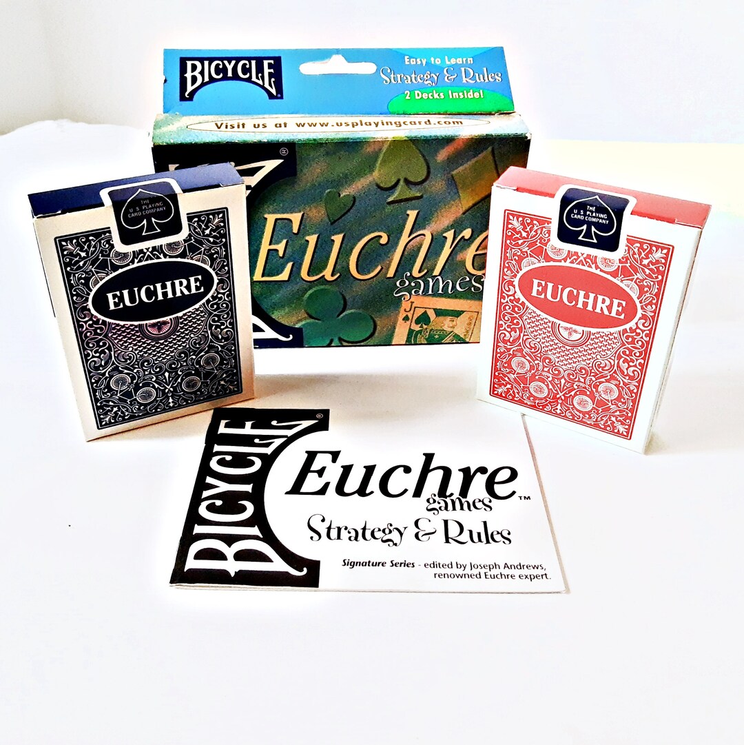 2 Deck Set Euchre Bicycle Playing Cards Includes Euchre Rules Etsy