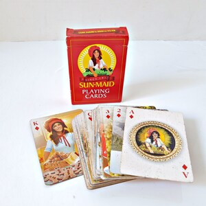 Cartes à jouer Sun Maid, Just Grapes and Sunshine, avec Raisin Girl, jeu de 52 cartes, Sun Maid 100th Year, jeu de cartes unique rare, Californie