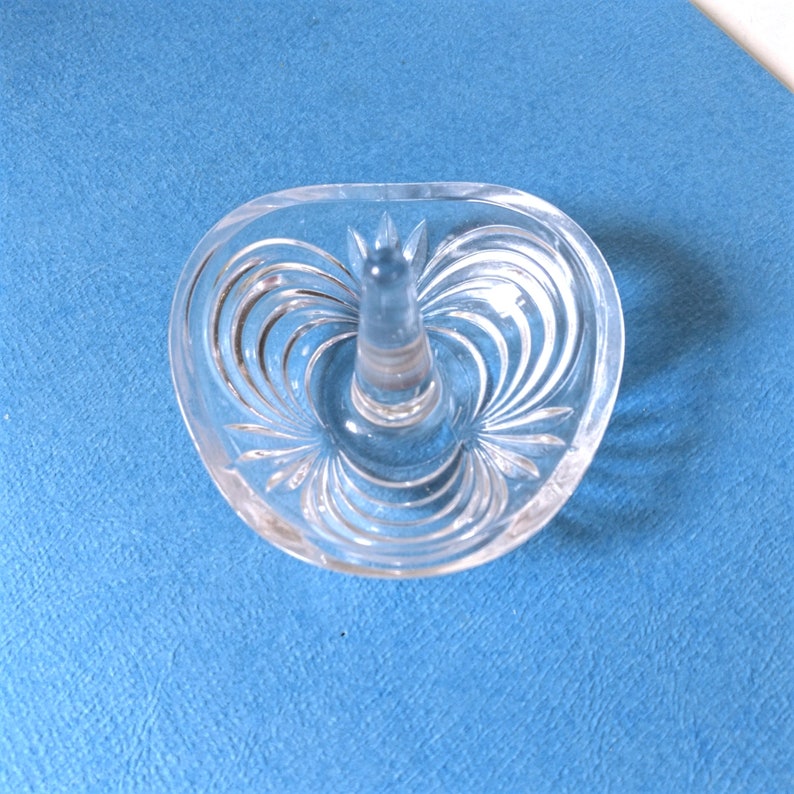 Center Ring Post made in Italy Jewelry Storage gift container dresser display RCR Aurea Pattern Vintage crystal glass Ring Holder Dishes