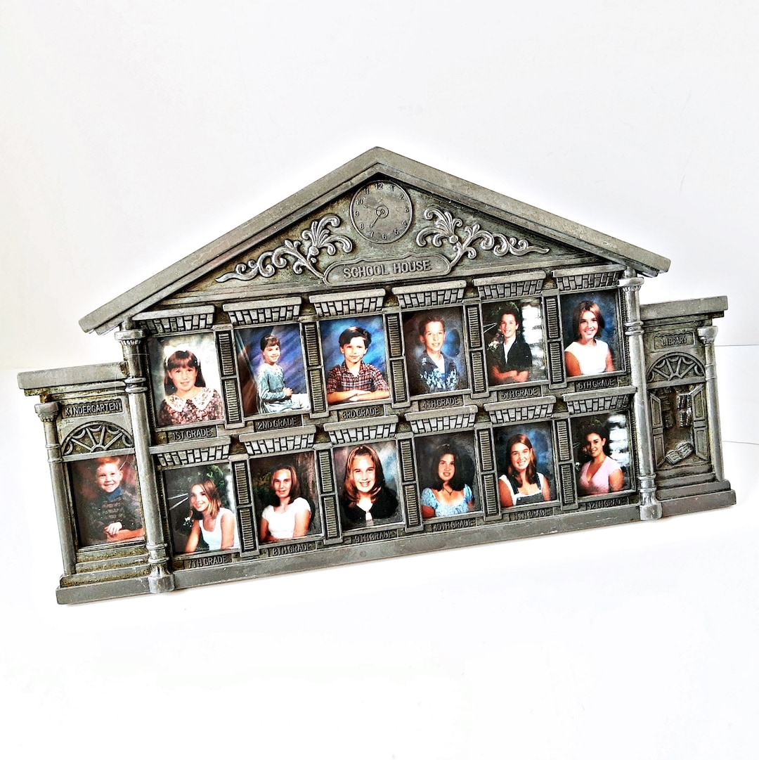 School House Photos, Heavy Picture Frame, Silver Metal Photo Frame ...