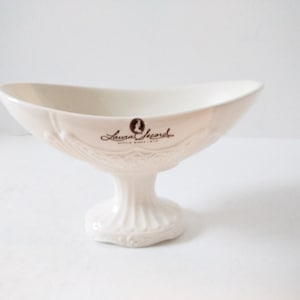 Pedestal Candy Dish Bathroom Soap Dish Laura Secord Embossed Banana Split Bowl 1980s Limited Edition Easter Egg Dish Off White Old World image 5