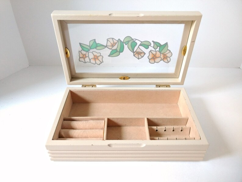 Wooden Jewelry Box Glass Top Chest Dresser Showcase Box Vanity Etsy